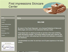 Tablet Screenshot of firstimpressionsskincarecenter.skincaretherapy.net